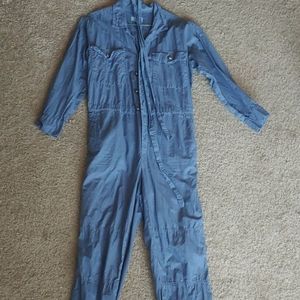 Lou and Grey tie waist slate blue boiler suit